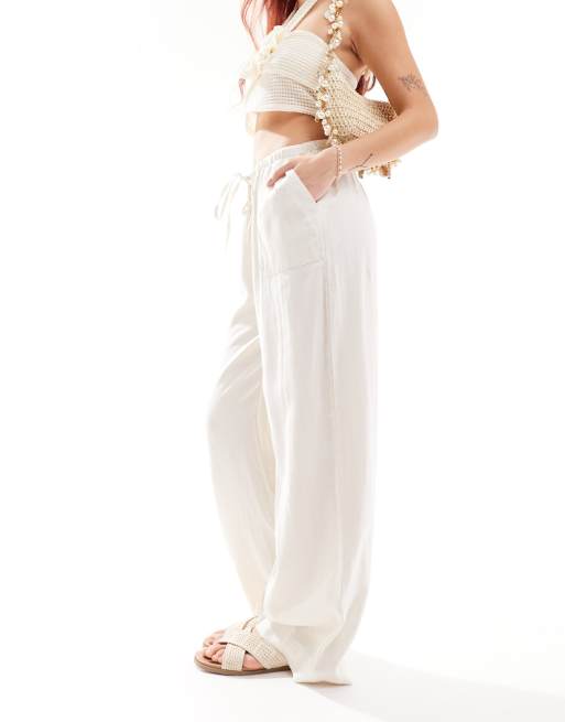 Nobody's Child Shona wide leg trouser in cream, 3 of 5