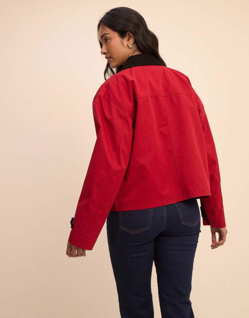 Nobody's Child Short freddie barn jacket in red, 2 of 4