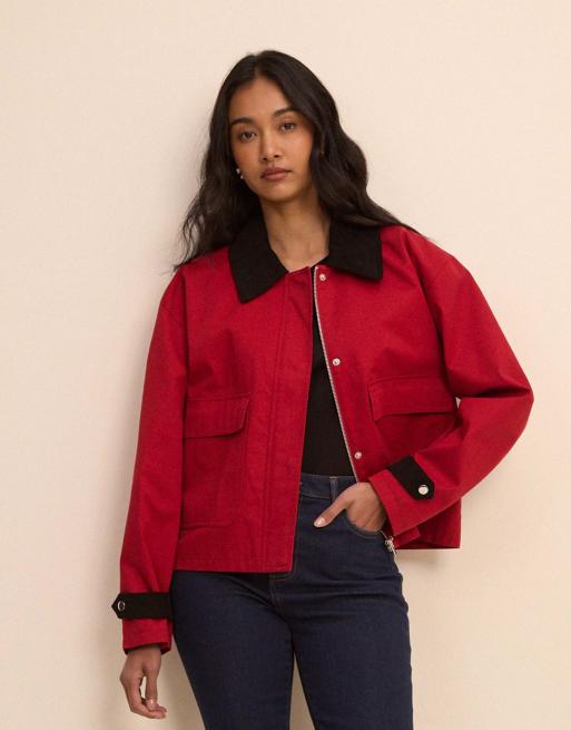 Nobody's Child Short freddie barn jacket in red, 3 of 4