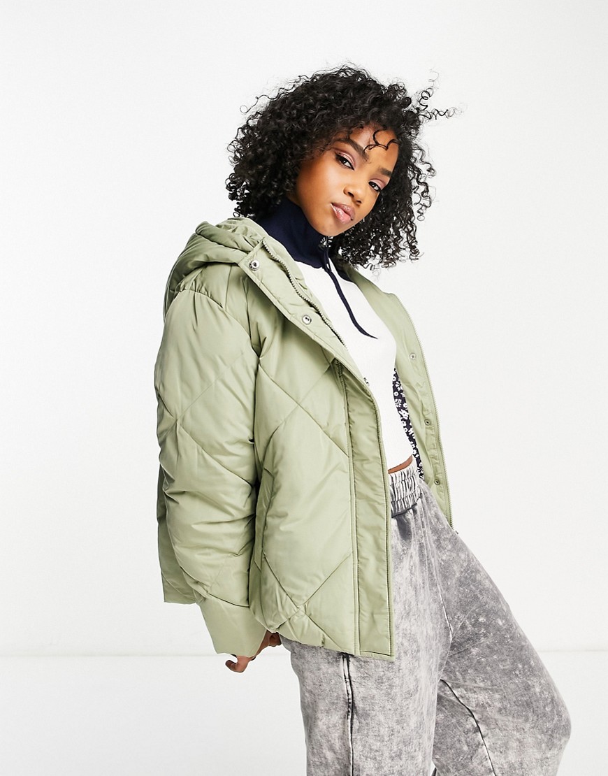 Nobody's Child Short Swirl Quilted Jacket In Green