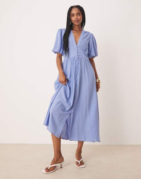 Nobody's Child shortsleeve starlight midi dress in blue