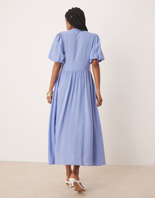 Nobody's Child shortsleeve starlight midi dress in blue, 2 of 4