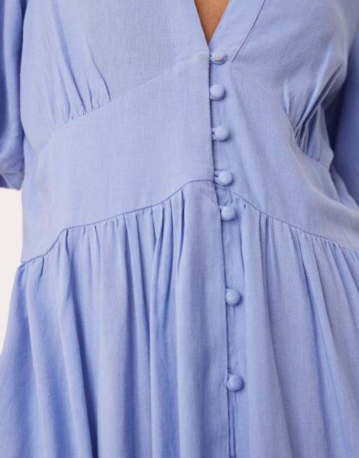 Nobody's Child shortsleeve starlight midi dress in blue, 3 of 4