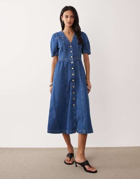 Nobody's Child Sienna denim button up midi dress - view 1