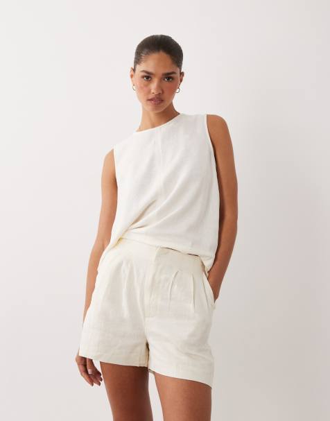 Nobody's Child - Silsoe - Short d'ensemble épuré en lin mélangé - Crème - view 1