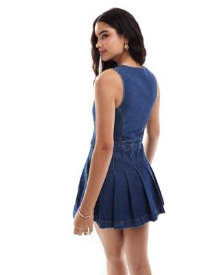 Nobody's Child Sinatra Denim Mini Dress In Blue