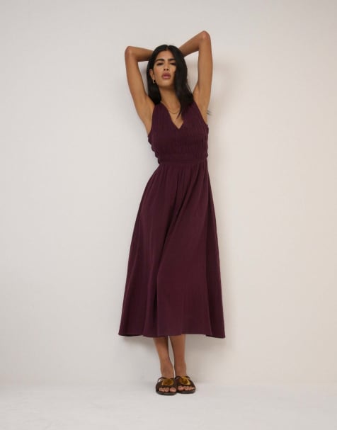 Nobody's Child Sleeveless audrey midi dress in purple - view 1