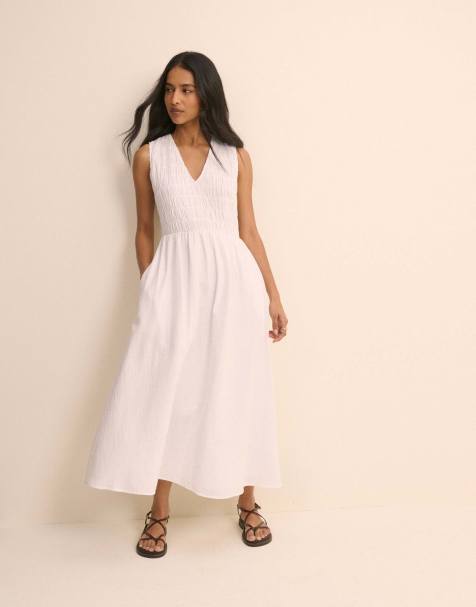Nobody's Child Sleeveless audrey midi dress in white - view 1