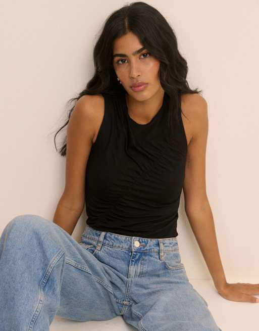 Nobody's Child Sleeveless ruched top in black, 5 of 5