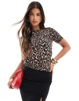 Spencer T-shirt in leopard print-Multi