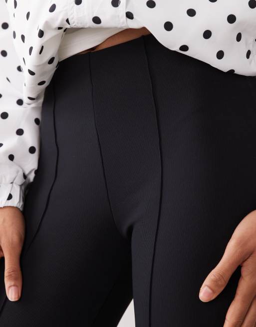 Nobody's Child split hem ribbed zip up leggings in black, 2 of 5