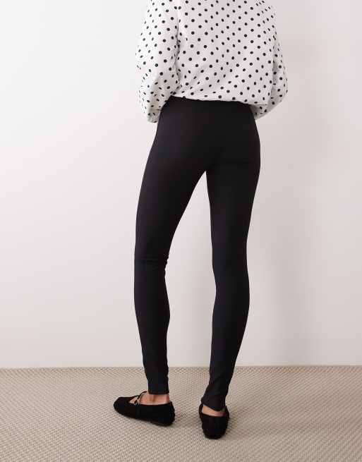 Nobody's Child split hem ribbed zip up leggings in black, 3 of 5