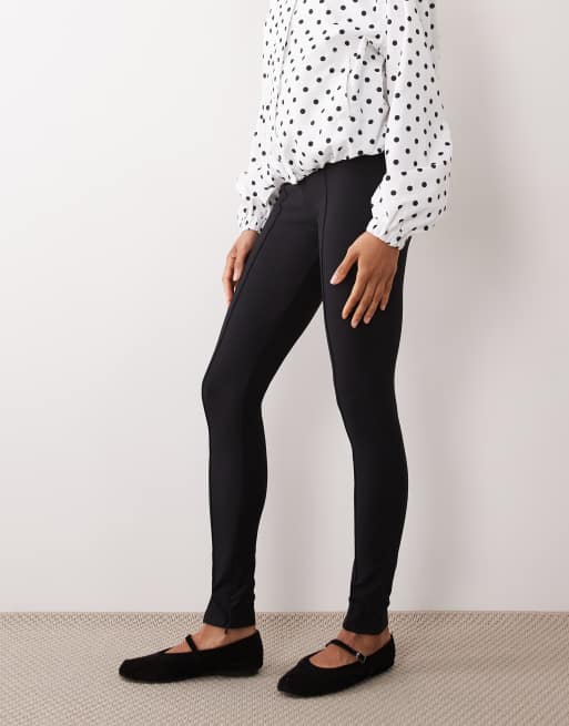 Nobody's Child split hem ribbed zip up leggings in black, 5 of 5