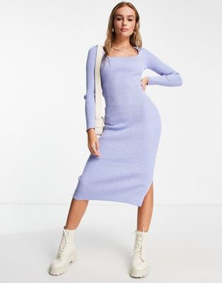 Nobody's Child square neck knitted dress in blue