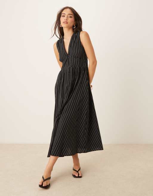 Nobody's Child – Starlight – Ärmelloses Midaxikleid in Schwarz mit Streifen, 2 von 4
