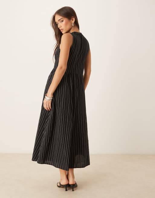Nobody's Child – Starlight – Ärmelloses Midaxikleid in Schwarz mit Streifen, 4 von 4