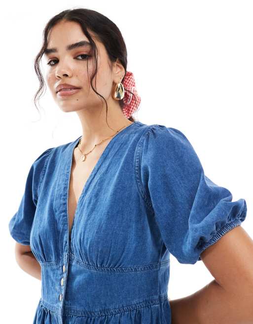 Nobody's Child - Starlight - Denim mini jurk in blauw, 4 van 4