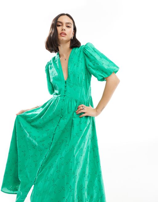 Nobody's Child Starlight midaxi dress in green, 2 of 4