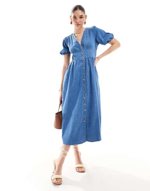 Nobody's Child – Starlight – Niebieska sukienka jeansowa midi