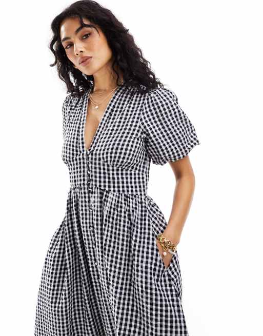 Pink Micro Gingham Starlight Midaxi Dress