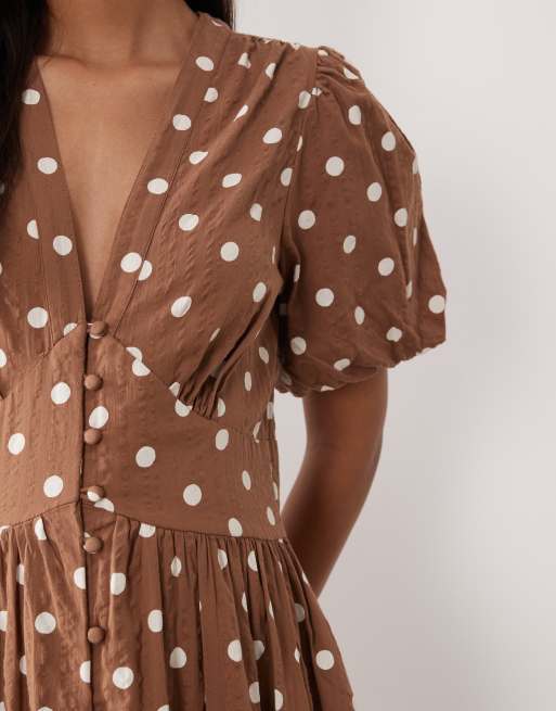 Nobody's Child - Starlight - Robe mi-longue à imprimé - Marron, 3 de 4