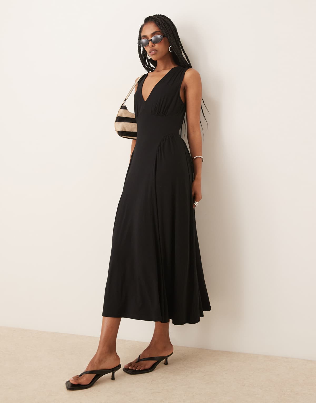 Nobody's Child Starlight structured jersey midi dress in black