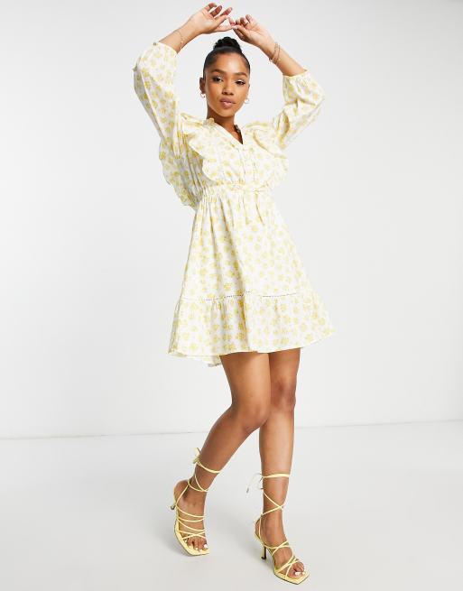 Nobody's Child Stevie floral mini dress in yellow