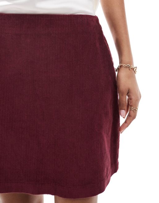 Nobody s Child Stockholm mini corduroy skirt in burgundy