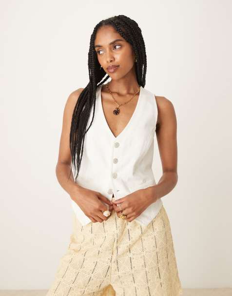 Nobody's Child Stockwell waistcoat in white