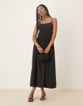 [Nobody's Child] Nobody's Child strappy midi dress with v-waist in black 16 Black