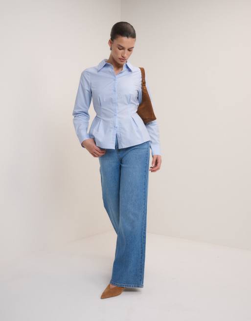 Nobody's Child – Stretch-Jeans in Blau mit weitem und langem Bein, 2 von 4