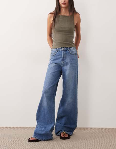 Nobody's Child - Stretchjeans met wijde lange pijpen in blauw - view 1