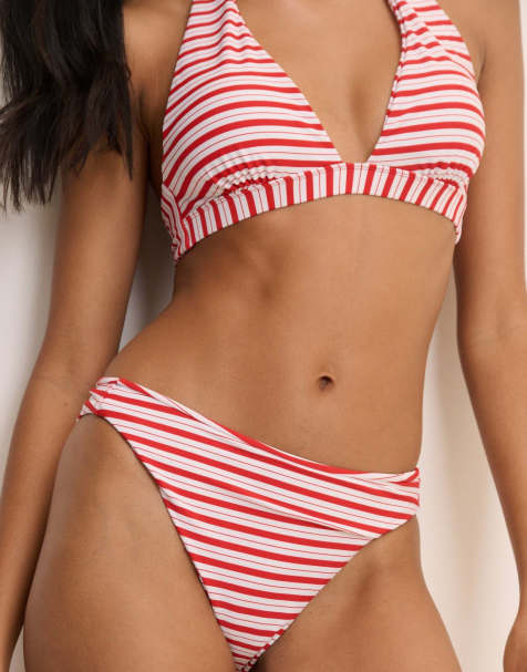 Nobody's Child Striped bikini bottoms in red