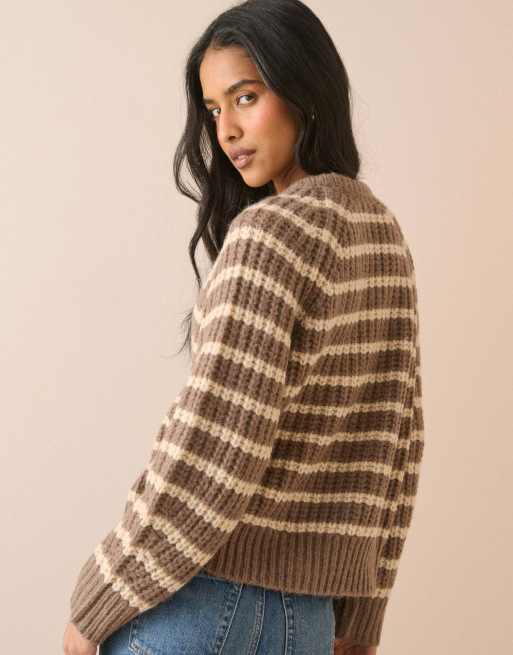 Nobody's Child Striped chunky knit jumper in multi, 2 of 5