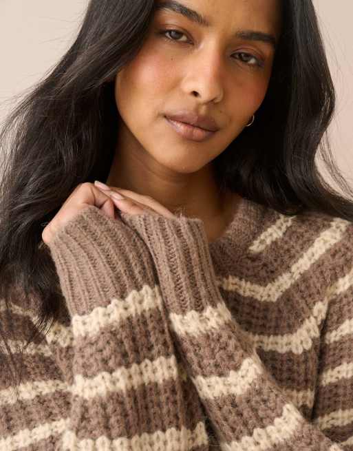 Nobody's Child Striped chunky knit jumper in multi, 3 of 5