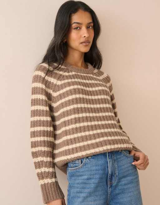 Nobody's Child Striped chunky knit jumper in multi, 4 of 5
