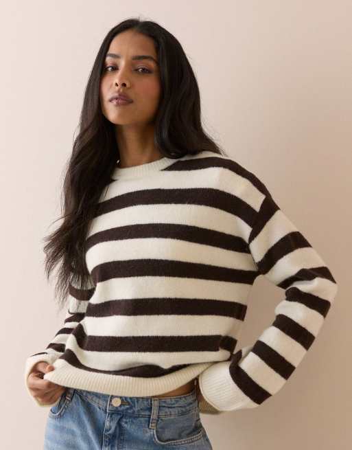 Nobody's Child Striped crew neck jumper in multi, 6 of 6
