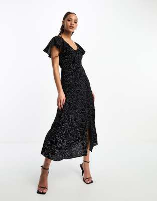 Nobody's Child Suki mid dress in black and white polka dot - ASOS Price Checker