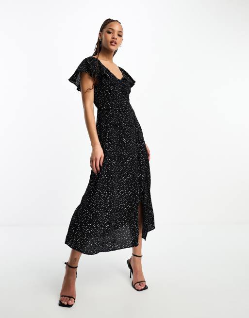 Nobody's Child - Suki - Vestito midi bianco e nero a pois