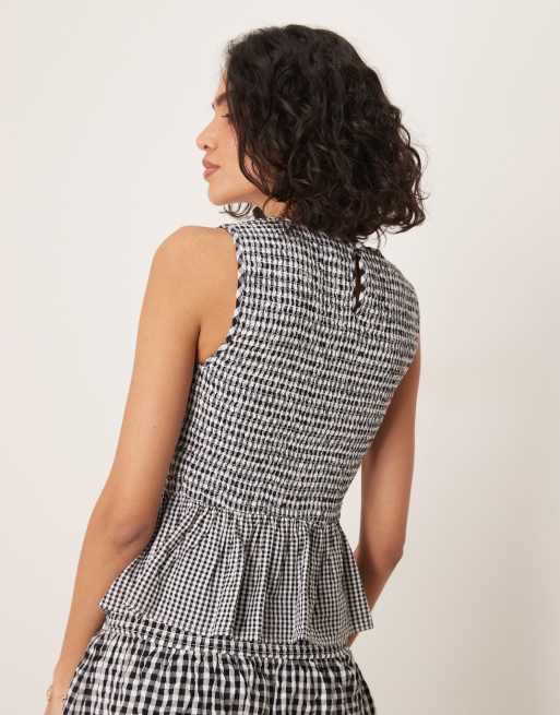 Nobody's Child Sutton crop top in mono gingham - part of a set, 4 of 4