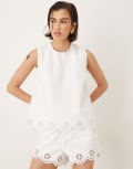 [Nobody's Child] Nobody's Child Sweetpea swing top in white denim (Part of a set) 16 White