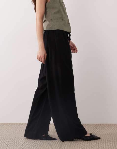 Nobody's Child Tadlow linen blend trousers in black co-ord