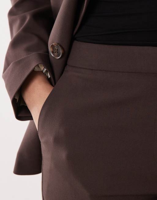 Nobody's Child tailored cigarette pants in chocolate brown - part of a set, 3 of 5
