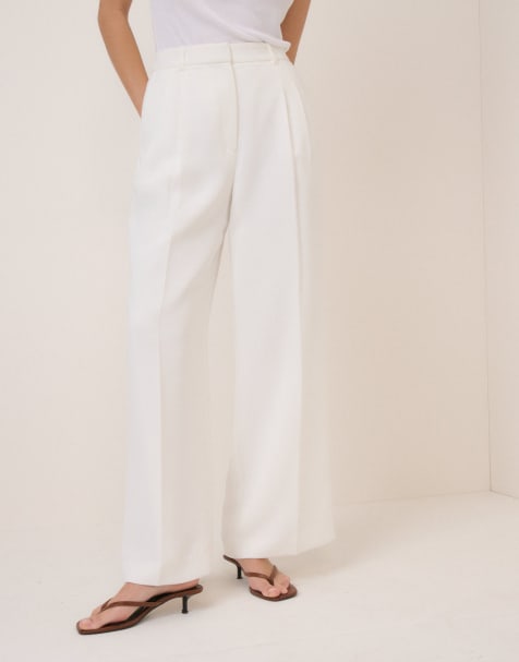Nobody's Child Tailored jax crepe trousers in white - view 1