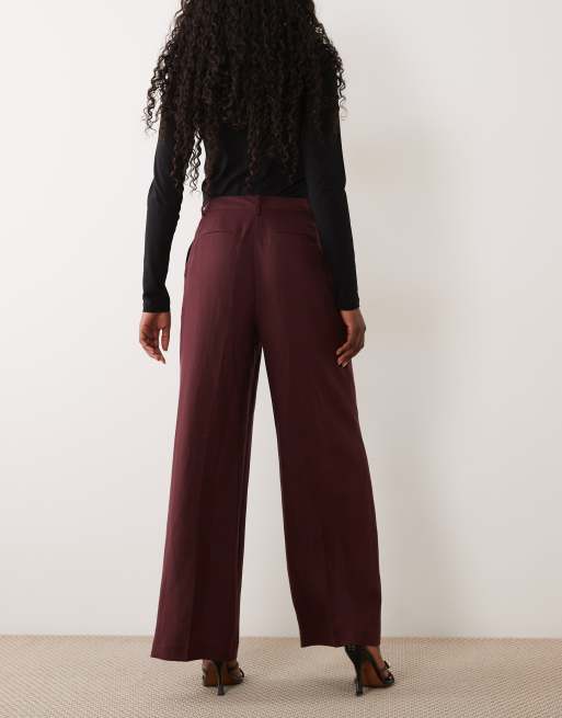 Nobody's Child tailored wide leg pants in deep plum - part of a set, 2 of 5