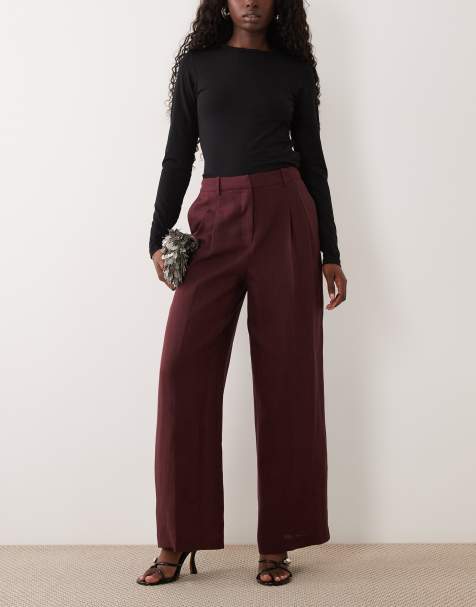 Nobody's Child tailored wide leg trouser co-ord in deep plum