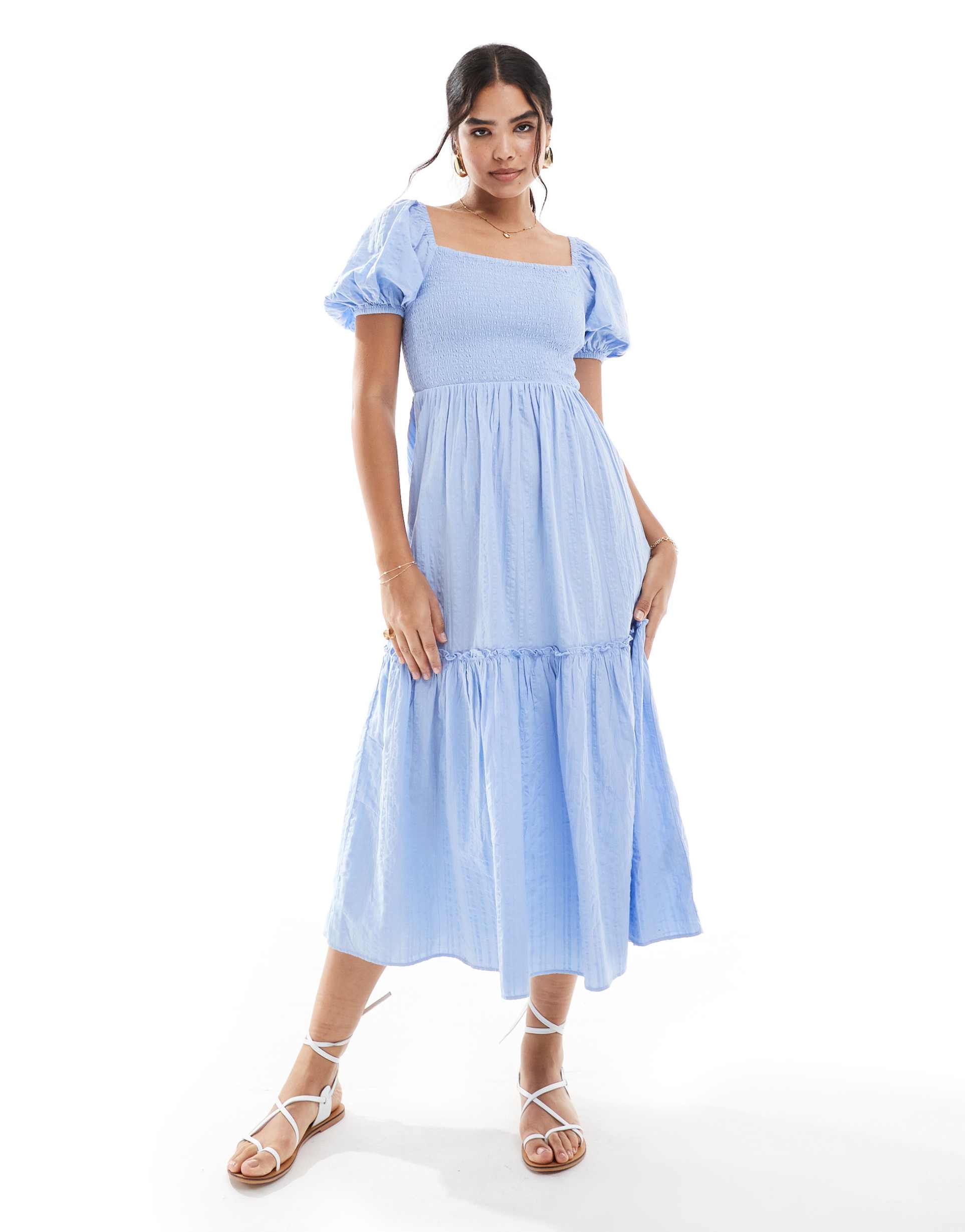 nobody's child tallulah midi dress in blue