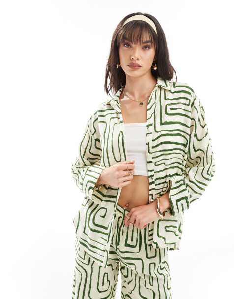 Nobody's Child Tamar shirt co-ord in abstract print - view 1