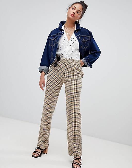Nobody's Child tapered trousers in vintage check | ASOS
