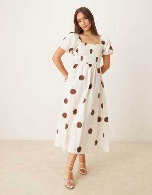 Nobody's Child Tasmin Puff Sleeve Midi Dress